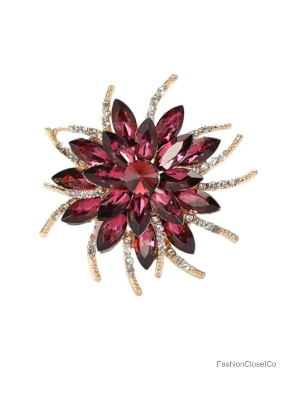 Sunflower Brooch Pin for Women Gold Tone Rhinestone Crystal Flower Brooch